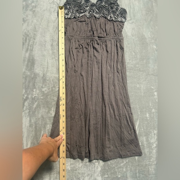 Y2K Soprano Goth Girl Knee Length Dress Women’s Medium Grey Lace Rose Babydoll - Picture 7 of 7